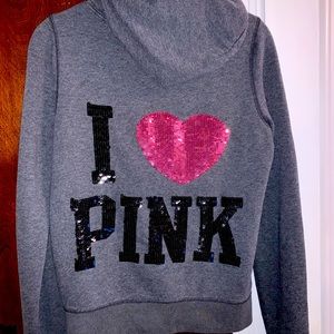 Victoria’s Secret PINK Zip Up Sequin Hoodie